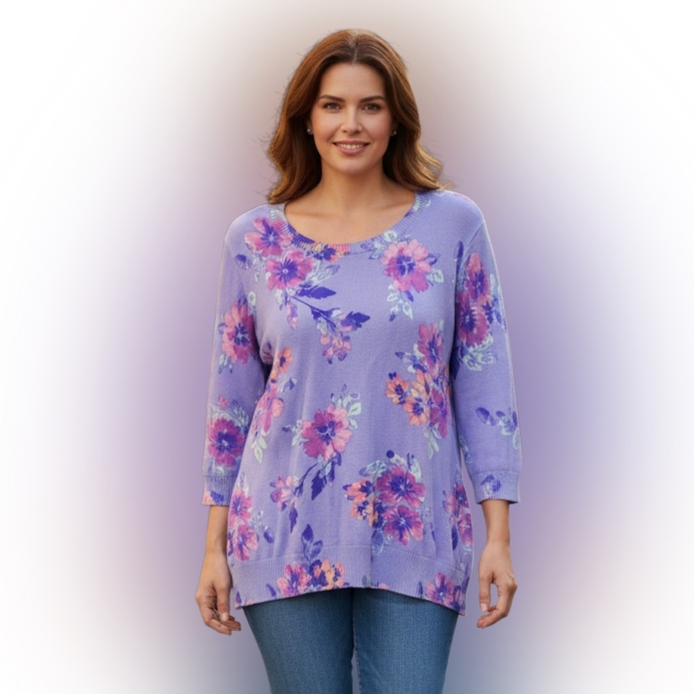 d&co Floral Lavender Women's Tunic